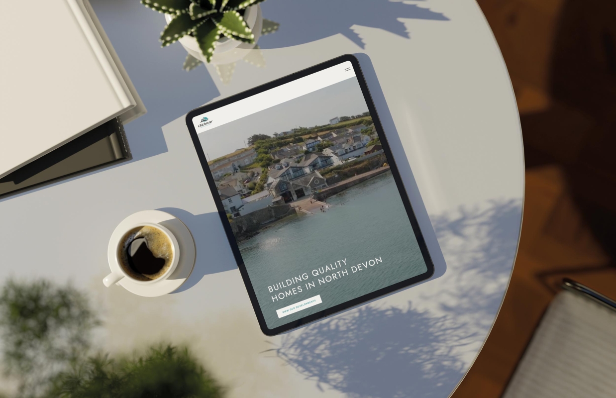 Chichester Developments Housing Developer Website displaying on an iPad